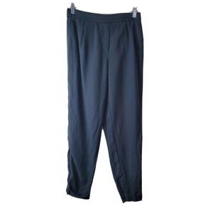 Frank and Oak Women's 8 Medium Tapered Black Pants Tencel Linen Joggers